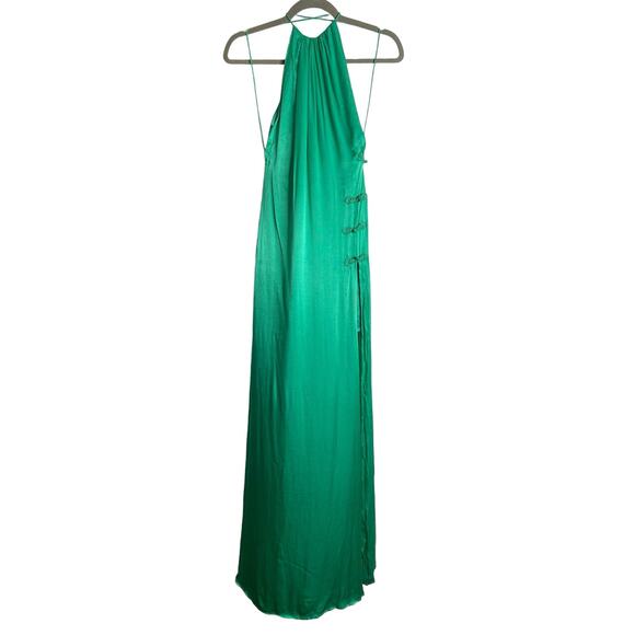 Revolve Sau Lee Porter Backless Gown Halter Slit Maxi Dress Jade Green Size 0 US - Picture 8 of 15